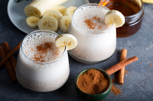 Gut-Health Supporting Vanilla Banana Cinnamon Latte Smoothie Recipe